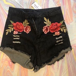 Windsor black rose shorts